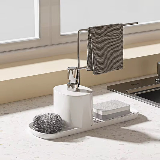 4-in-1 Kitchen Sink Organizer Caddy w/ Soap Dispenser, Sponge Holder & Towel Bar